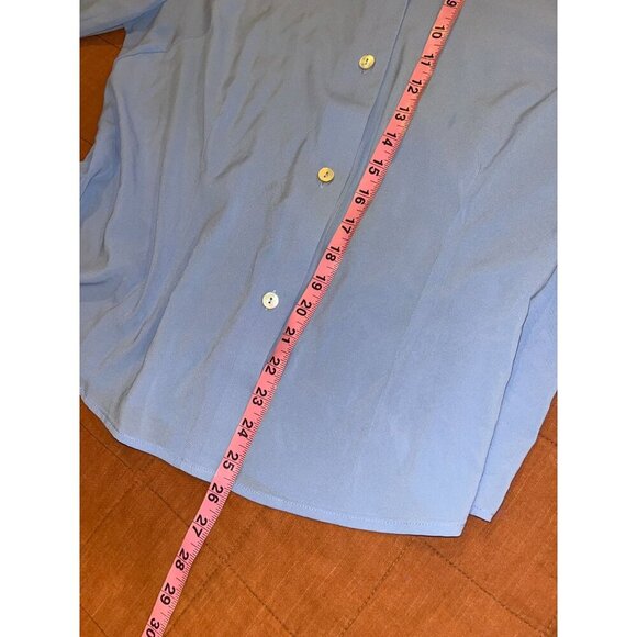 gretchen scott priss chiffon blouse french blue Women size L Large - Picture 7 of 8